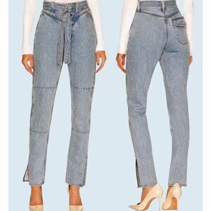 RAG & BONE Mia Yoke Straight Leg Tie Belt Jeans Size 25